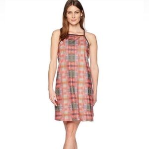 Prana Ardor Athletic Dress Carmin Desert Geo Print Razorback Built In Bra Large